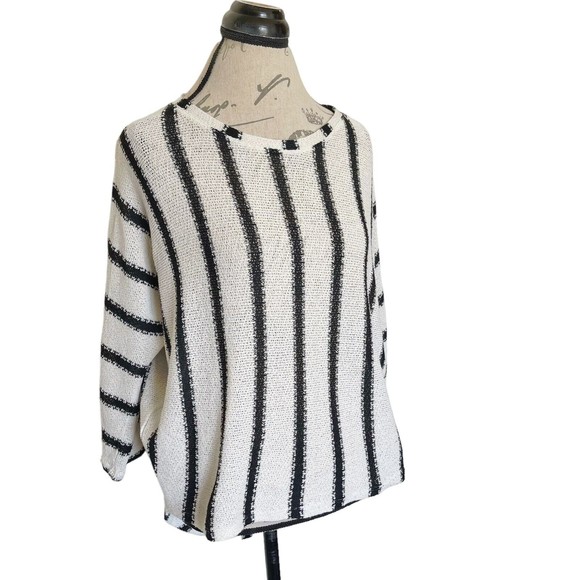 Bar III Womens Tunic Top Knit Striped Long Sleeve High Low Light Size Small - Picture 2 of 12